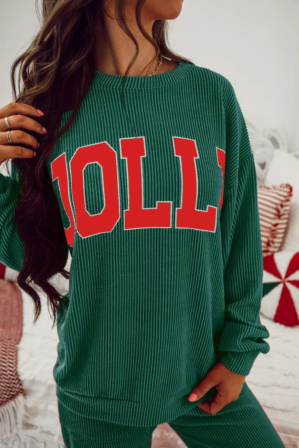 Jolly Christmas Top and Drawstring Pants Set, image 2