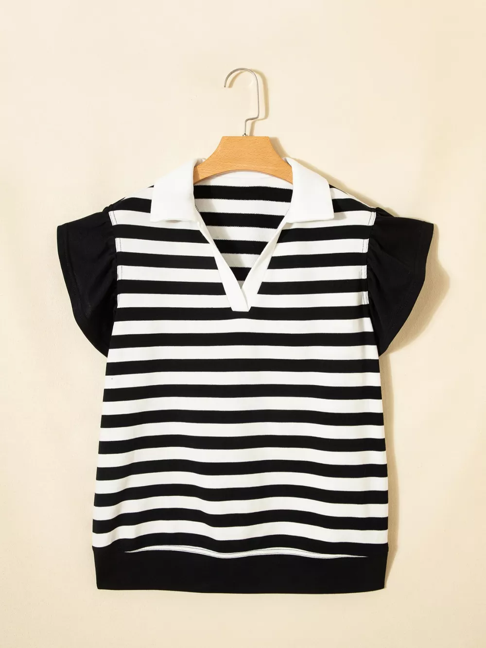 Striped Ruffled Sleeve Blouse, image 2