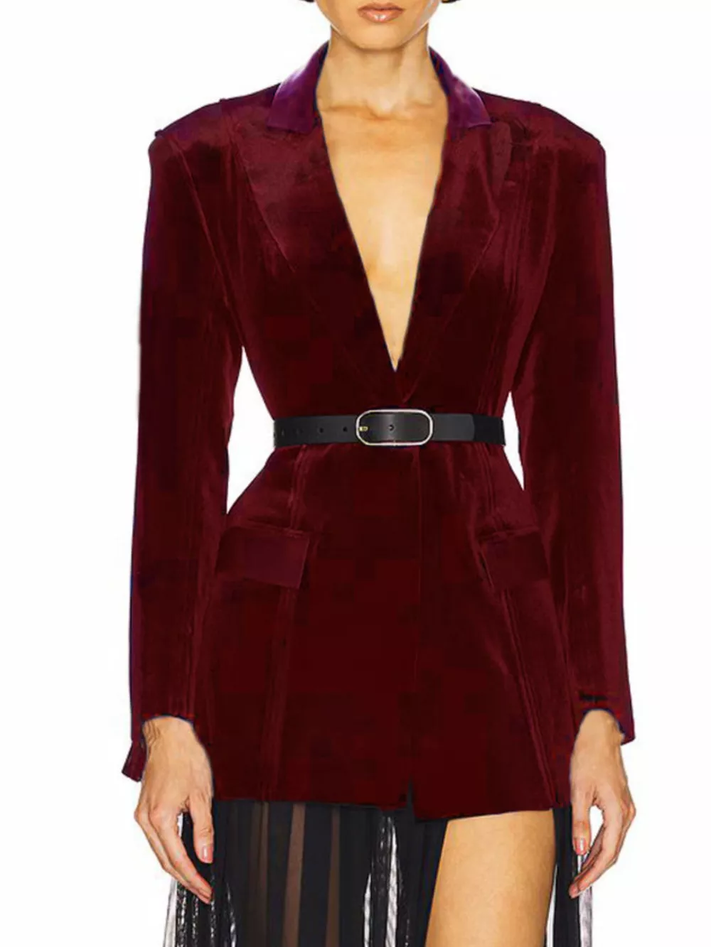 One-Button Long Sleeve Blazer, image 5