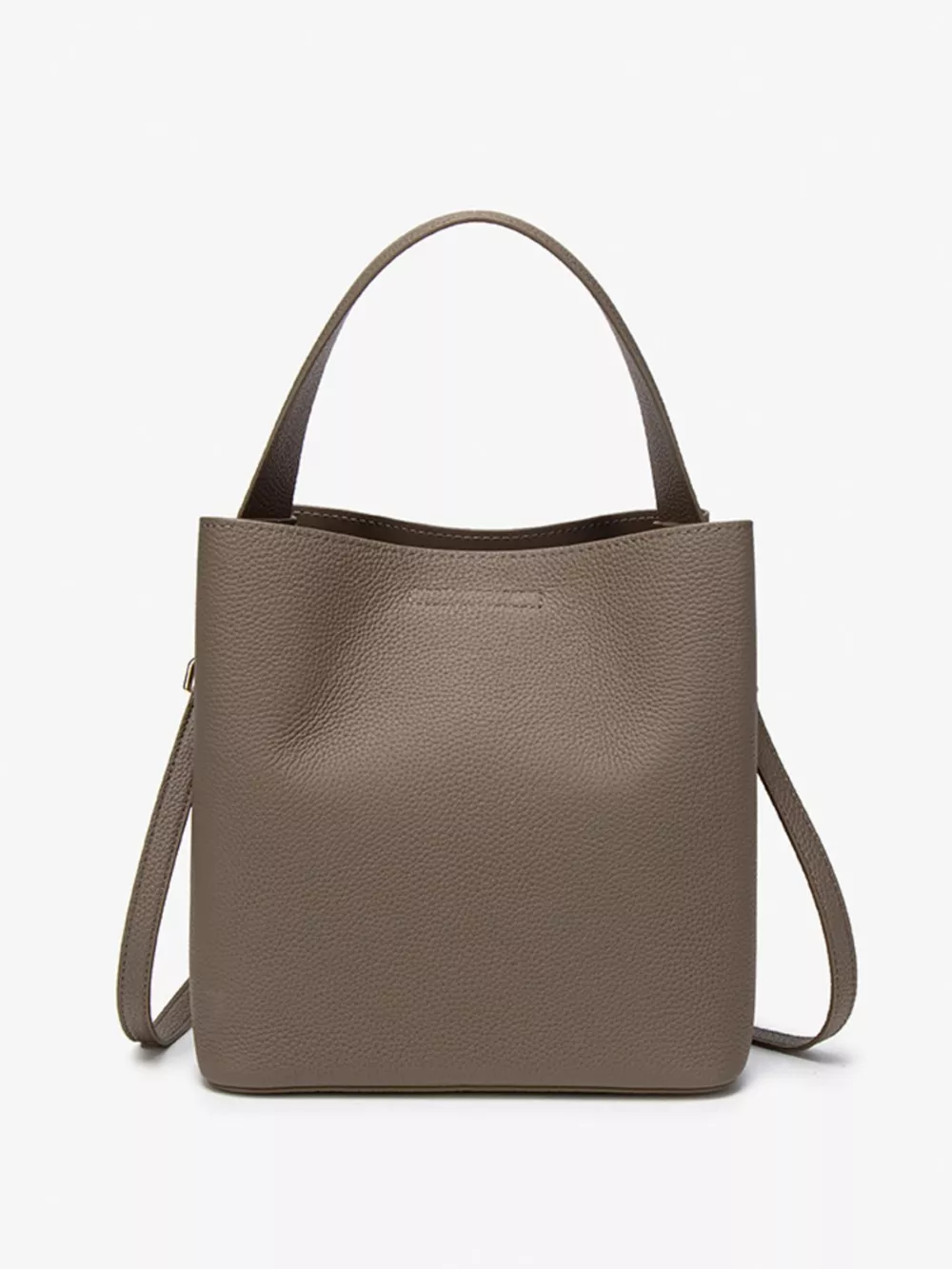 Leather Bucket Crossbody Bag, image 4