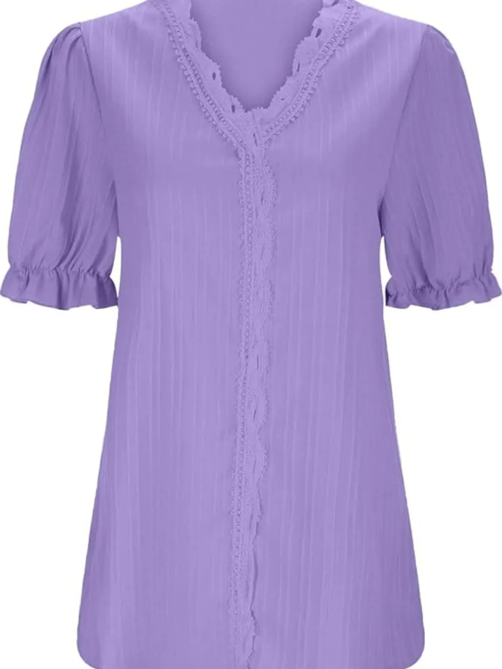 Full Size Lace Detail V-Neck Blouse Plus Size, image 2