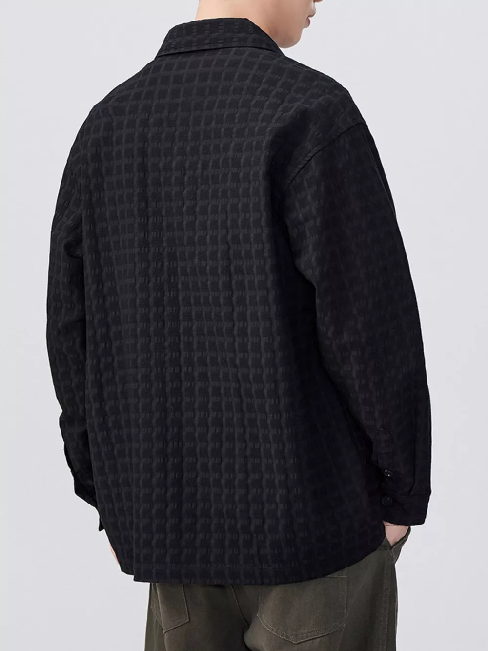 Men's Plus Size Button Up Long Sleeve Shirt, image 3