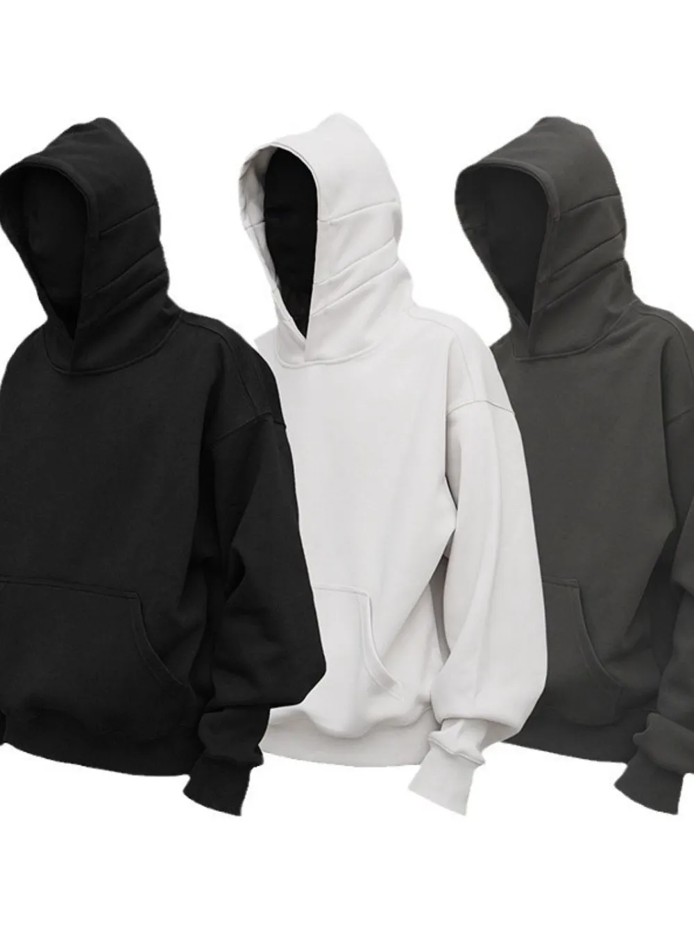 Men's Drop Shoulder Long Sleeve Hoodie with Pocket, image 2