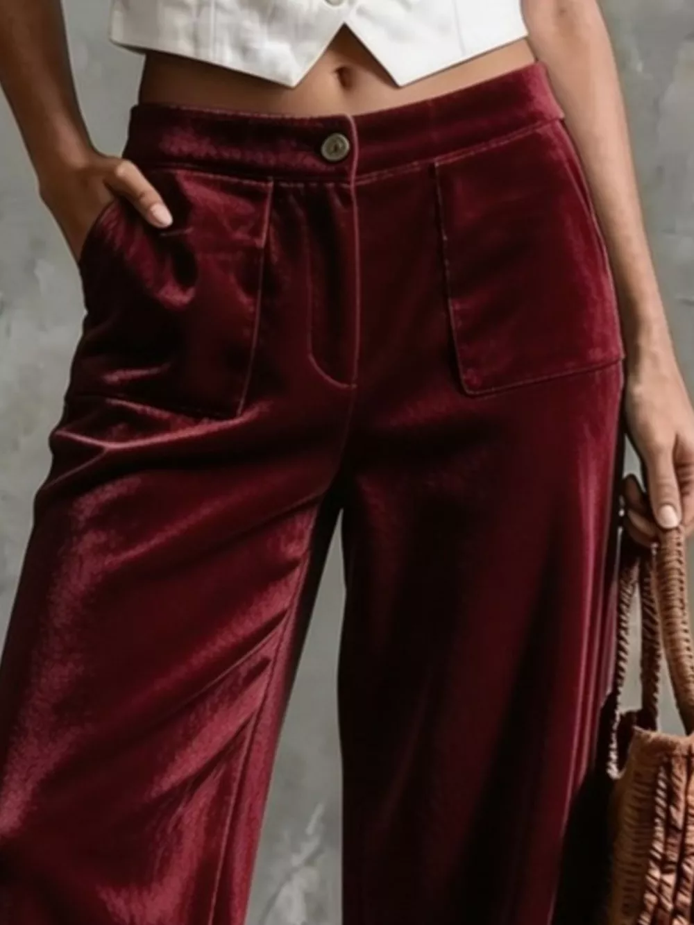 Full Size Velvet Wide-Leg Pants Plus Size, image 14