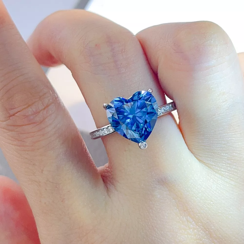 925 Sterling Silver Zircon Heart Ring, image 4