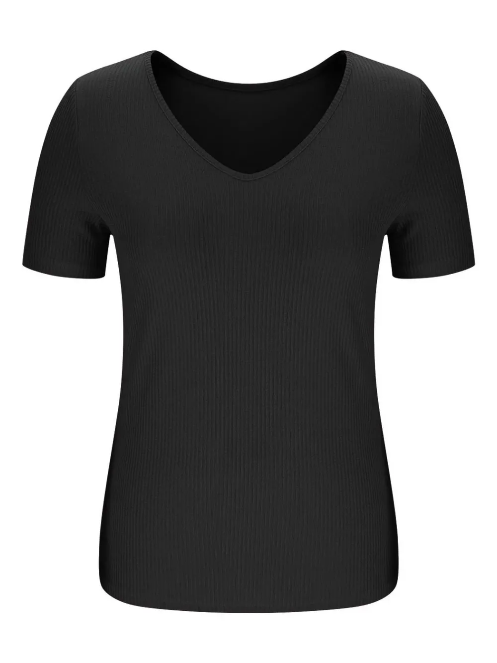 Solid V-Neck Short Sleeve T-Shirt, image 7