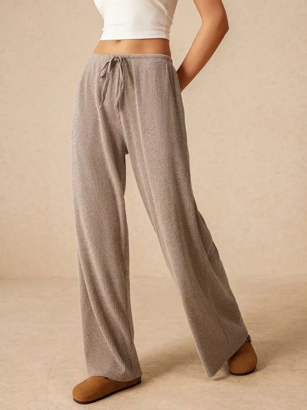 Drawstring Wide Leg Pants, image 3