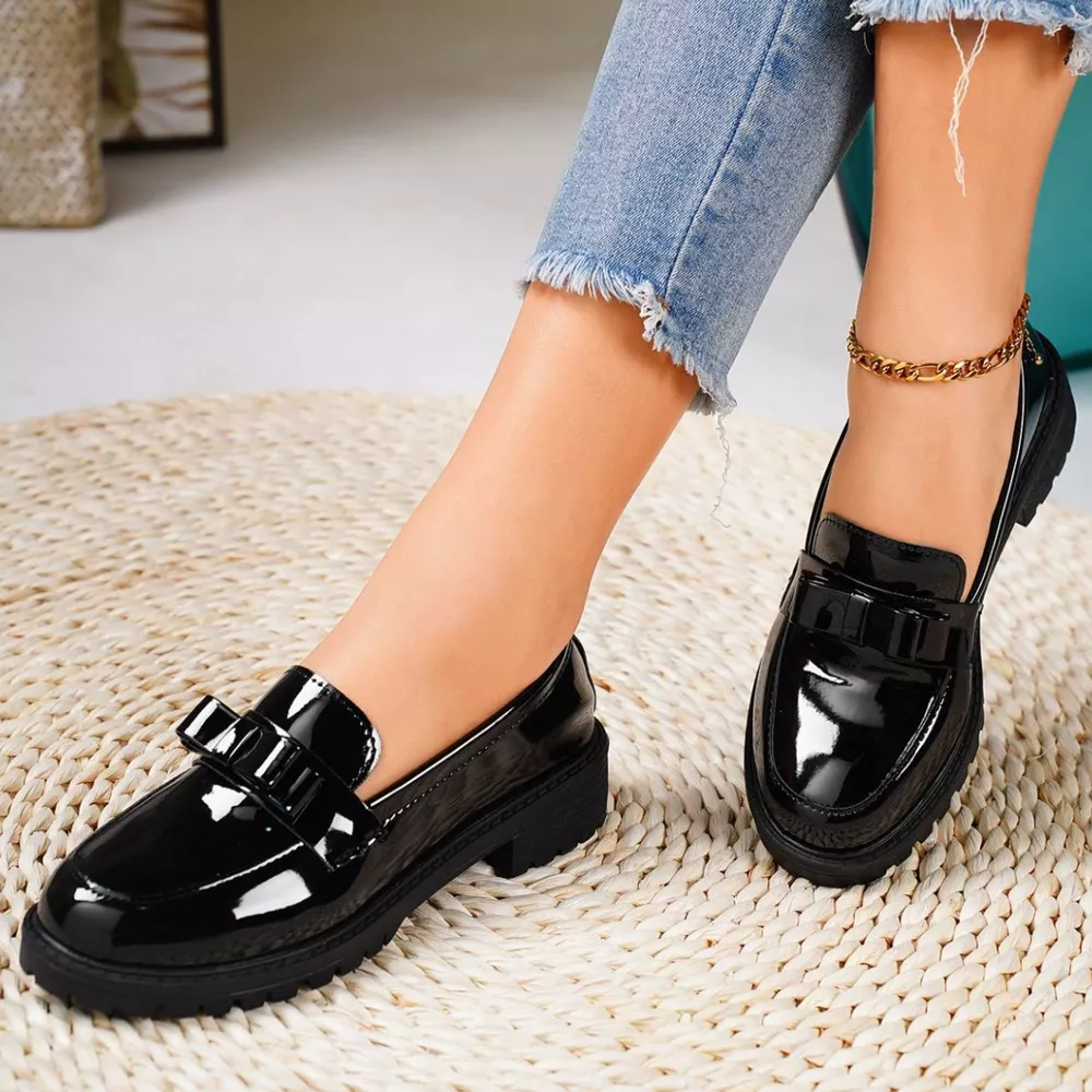 Round Toe Bow Loafers, image 2