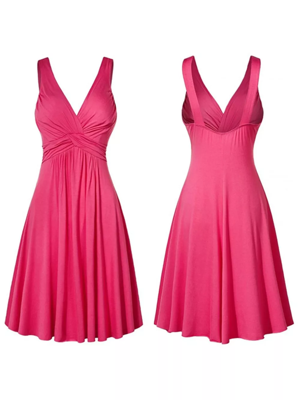 Full Size Twisted Sleeveless Ruched Waist A-Line Dress Plus Size, image 17