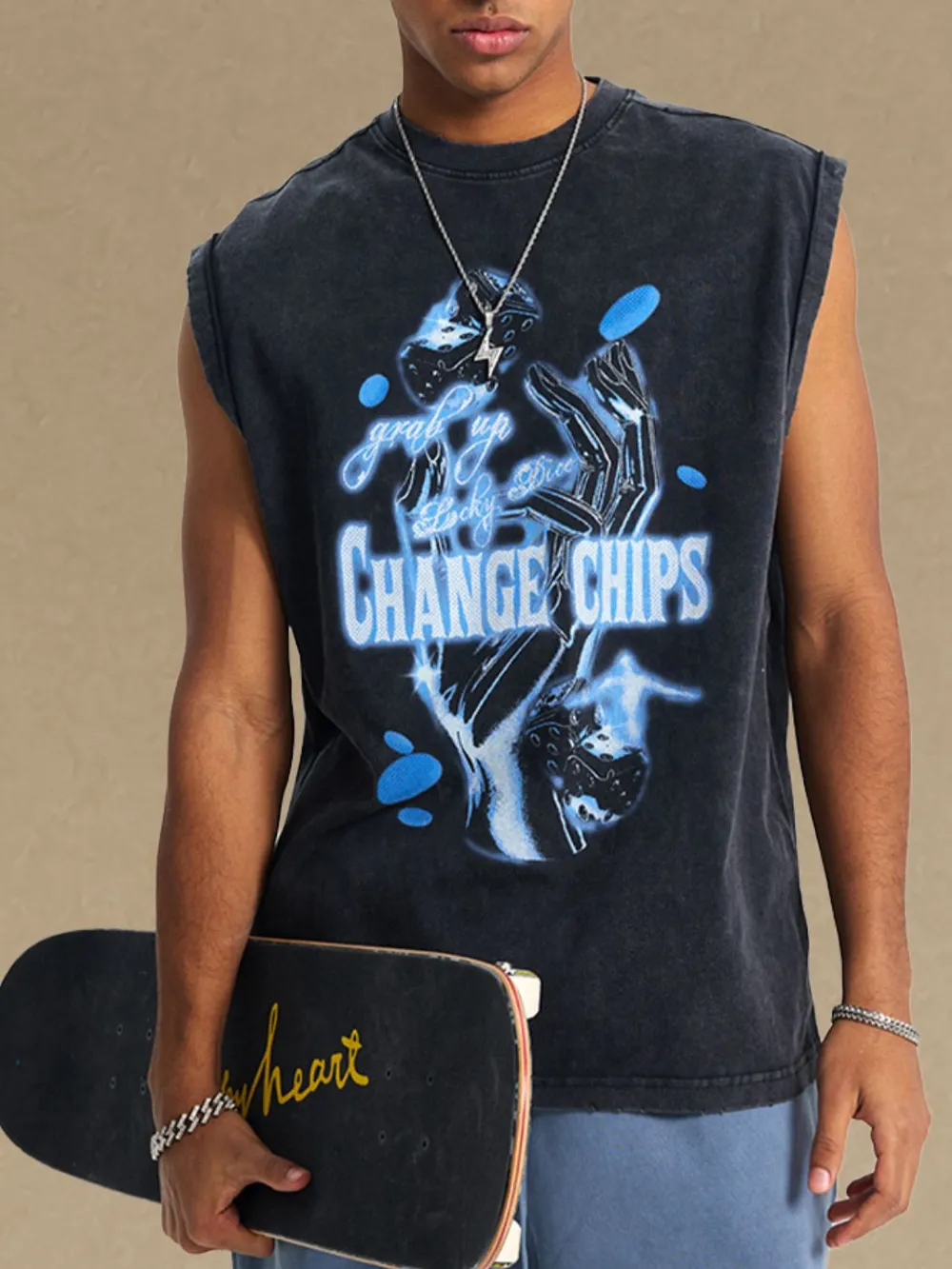 Men's Graphic Round Neck Tank, image 4