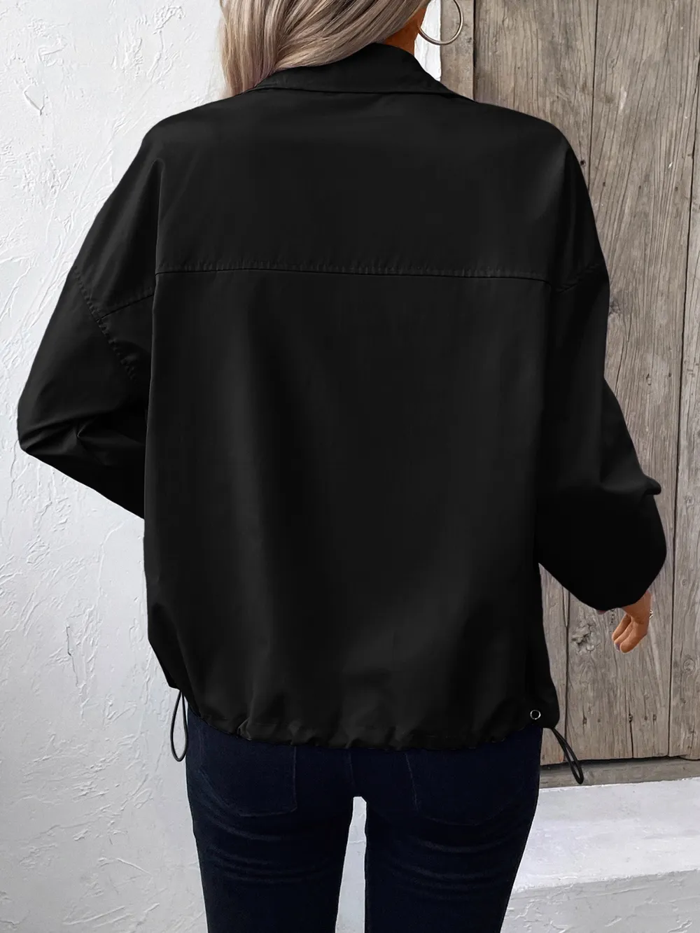 Pocketed Zip Up Long Sleeve Jacket, image 20