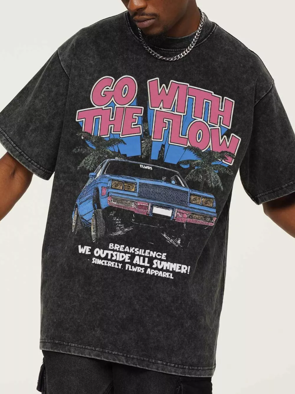 Men's Vintage Washed Graphic Oversized T-Shirt, image 2
