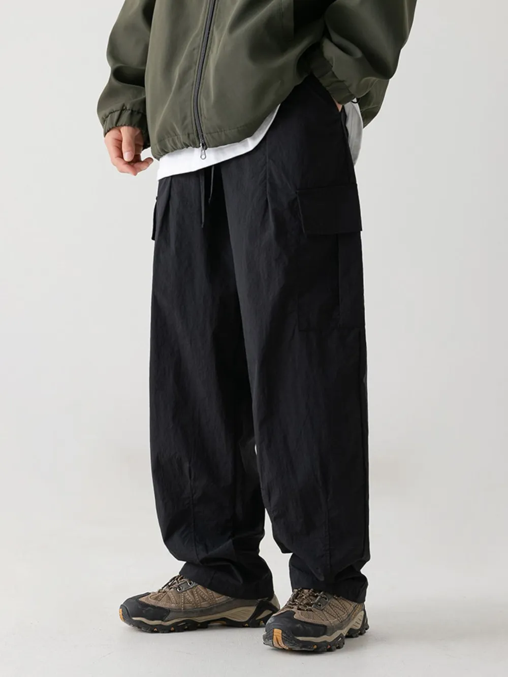 Men's Plus Size Wide Leg Cargo Pants, image 2