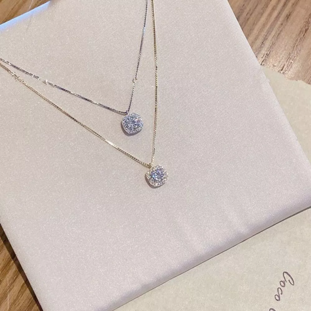 925 Sterling Silver Zircon Pendant Necklace, image 5