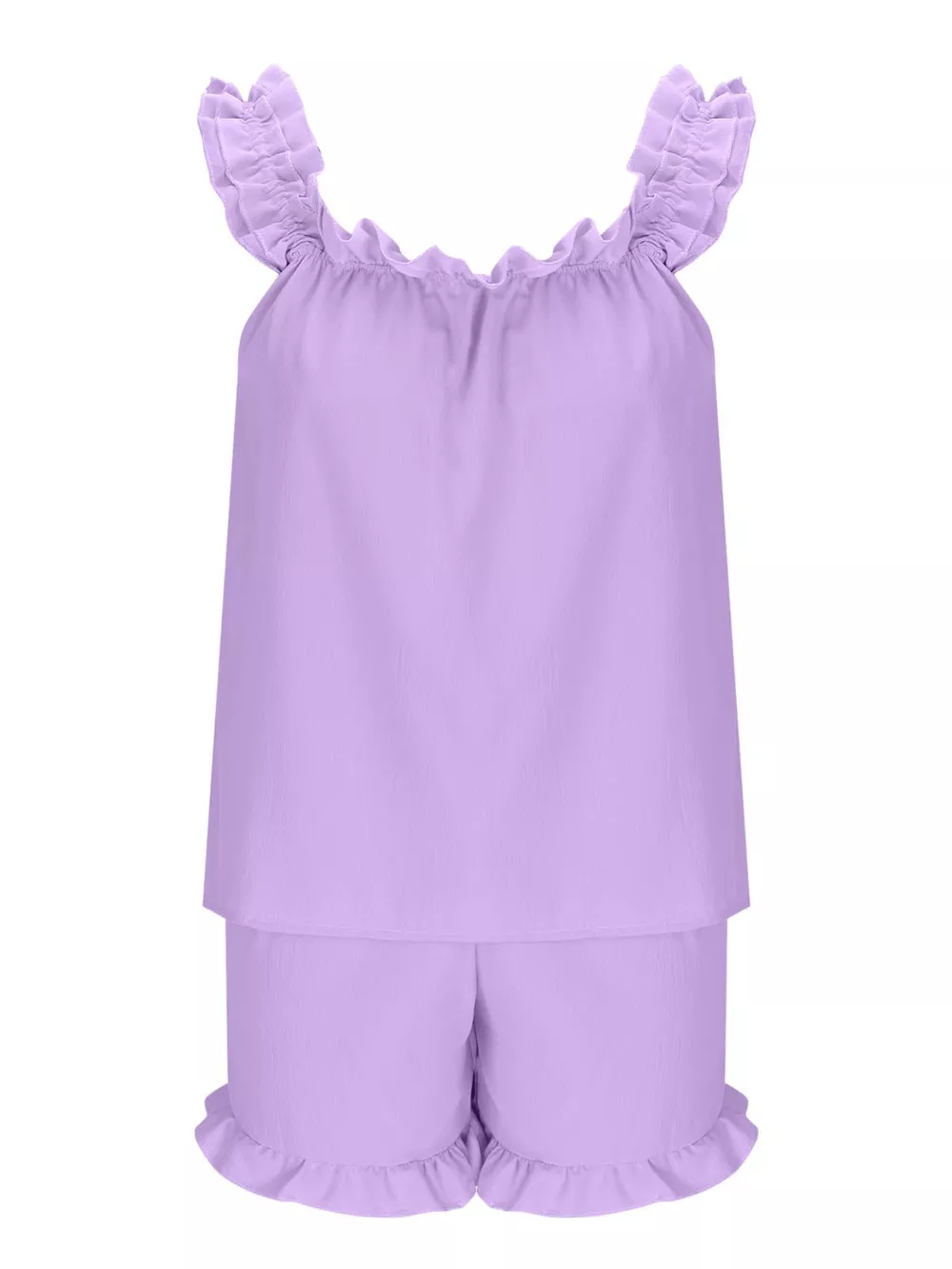 Ruffle Trim Sleeveless Top and Shorts Set, image 20
