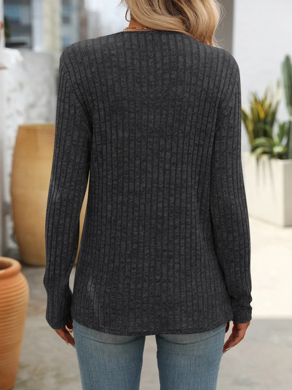 Square Neck Long Sleeve T-Shirt, image 16