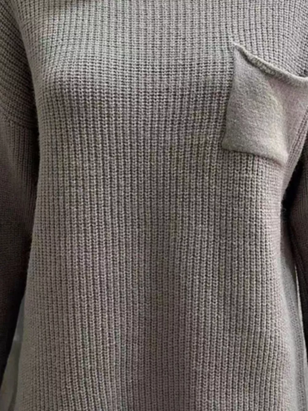 Pocket Detail Dropped Shoulder Sweater, image 9