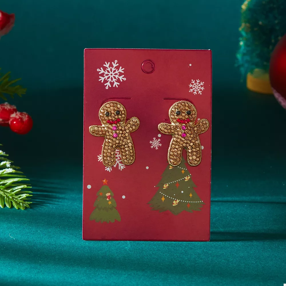 Alloy Gingerbread Man Stud Earrings, image 2