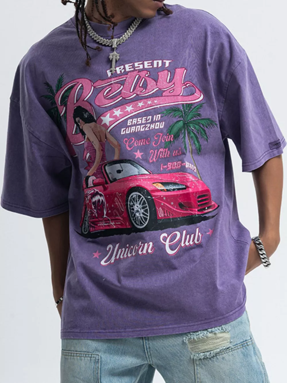 Men's Graphic Round Neck Half Sleeve T-Shirt, image 3