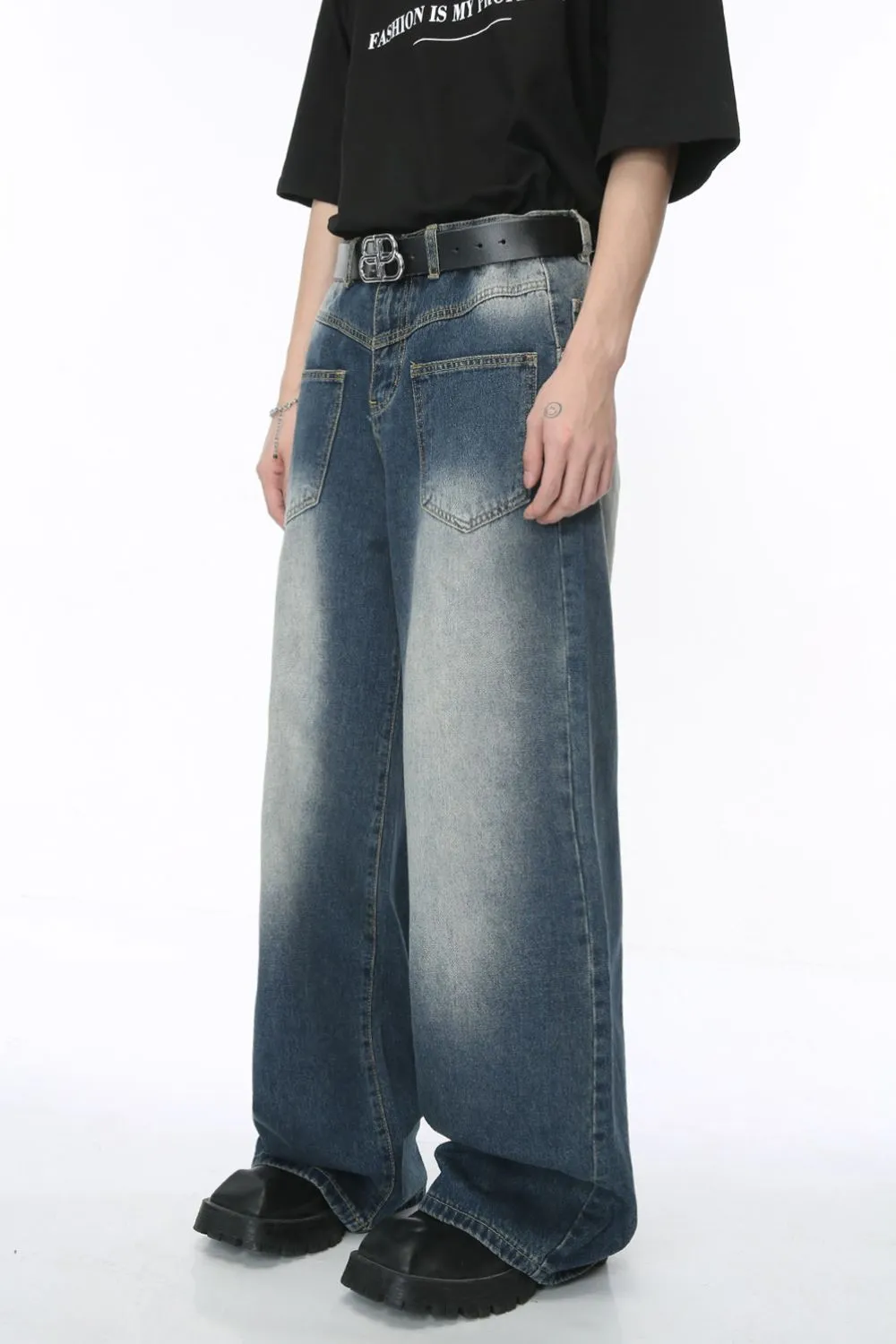 Wide Leg Jeans with Pockets, image 2