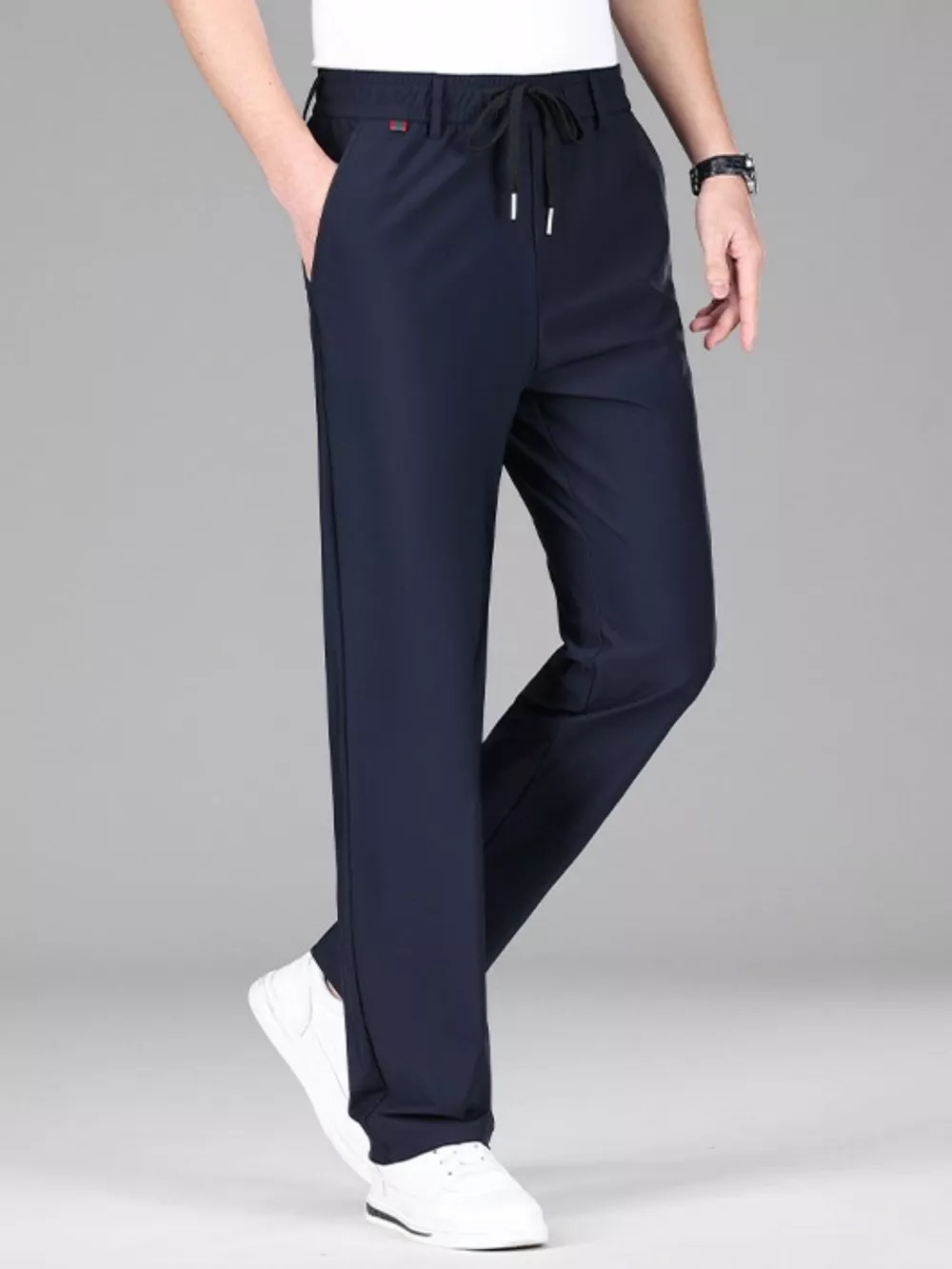 Men's Plus Size Lightweight Drawstring Casual Pants, image 4