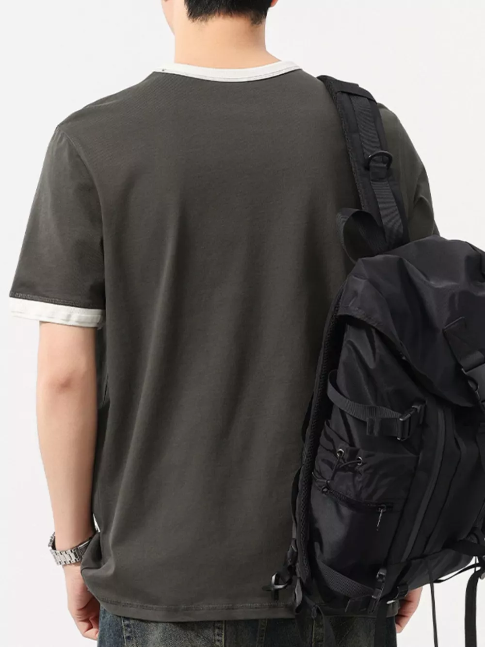 Men's Plus Size Two-Tone Short Sleeve Graphic T-Shirt, image 6