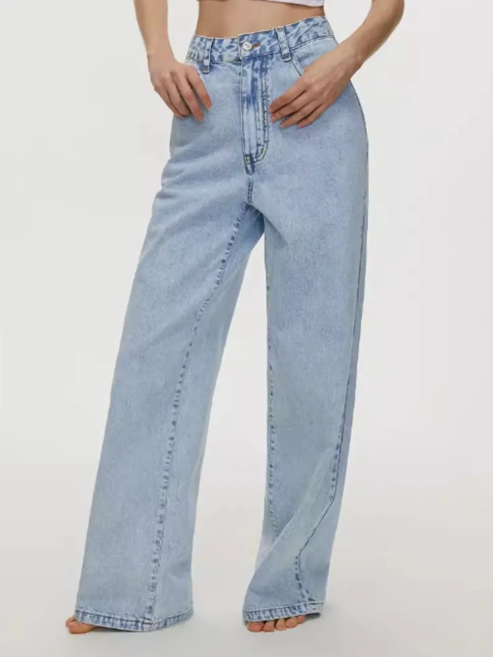 High-Waisted Wide Leg Jeans, image 3