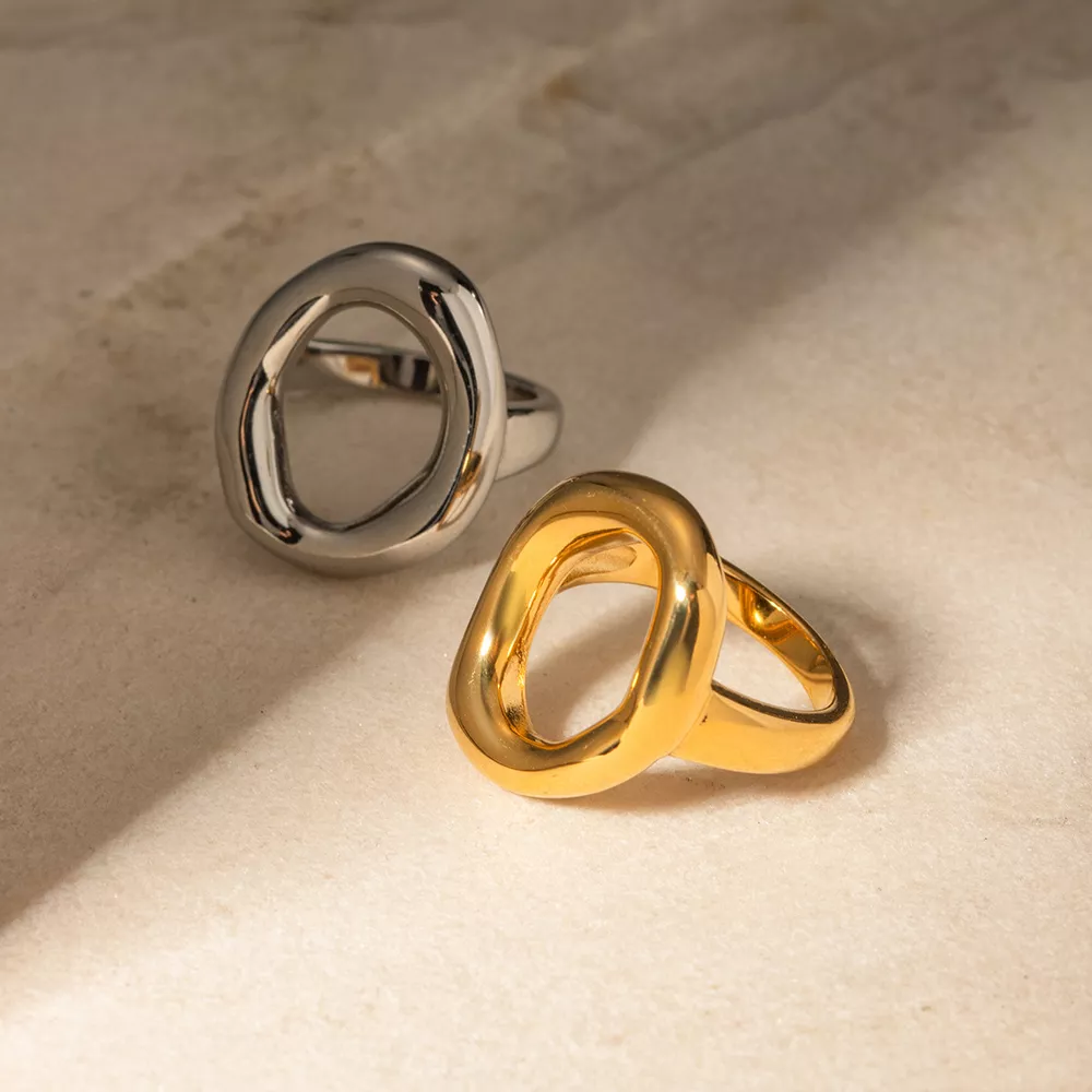 Modern Hollow Oval Ring, image 2