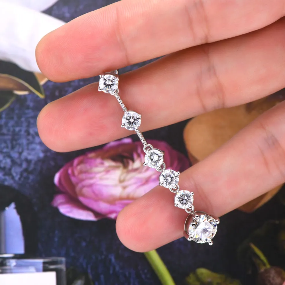 4 Carat Moissanite 925 Sterling Silver Earrings, image 4