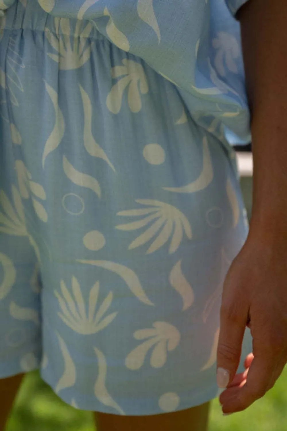 Printed Collared Neck Top and Shorts Set, image 7