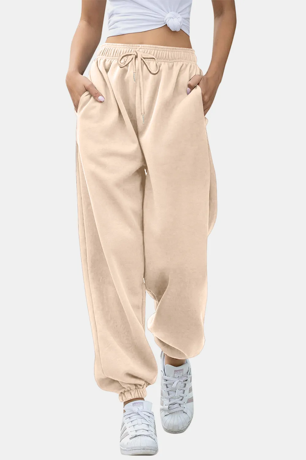 Elastic Waist Joggers with Pockets, image 17