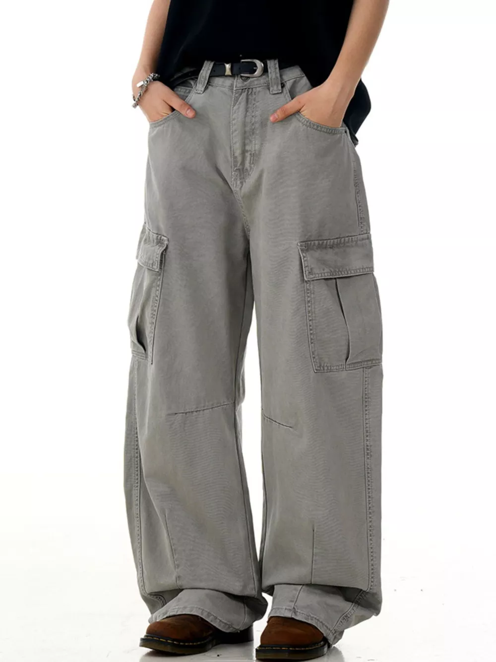 Men's Vintage Wide Leg Cargo Pants, image 2