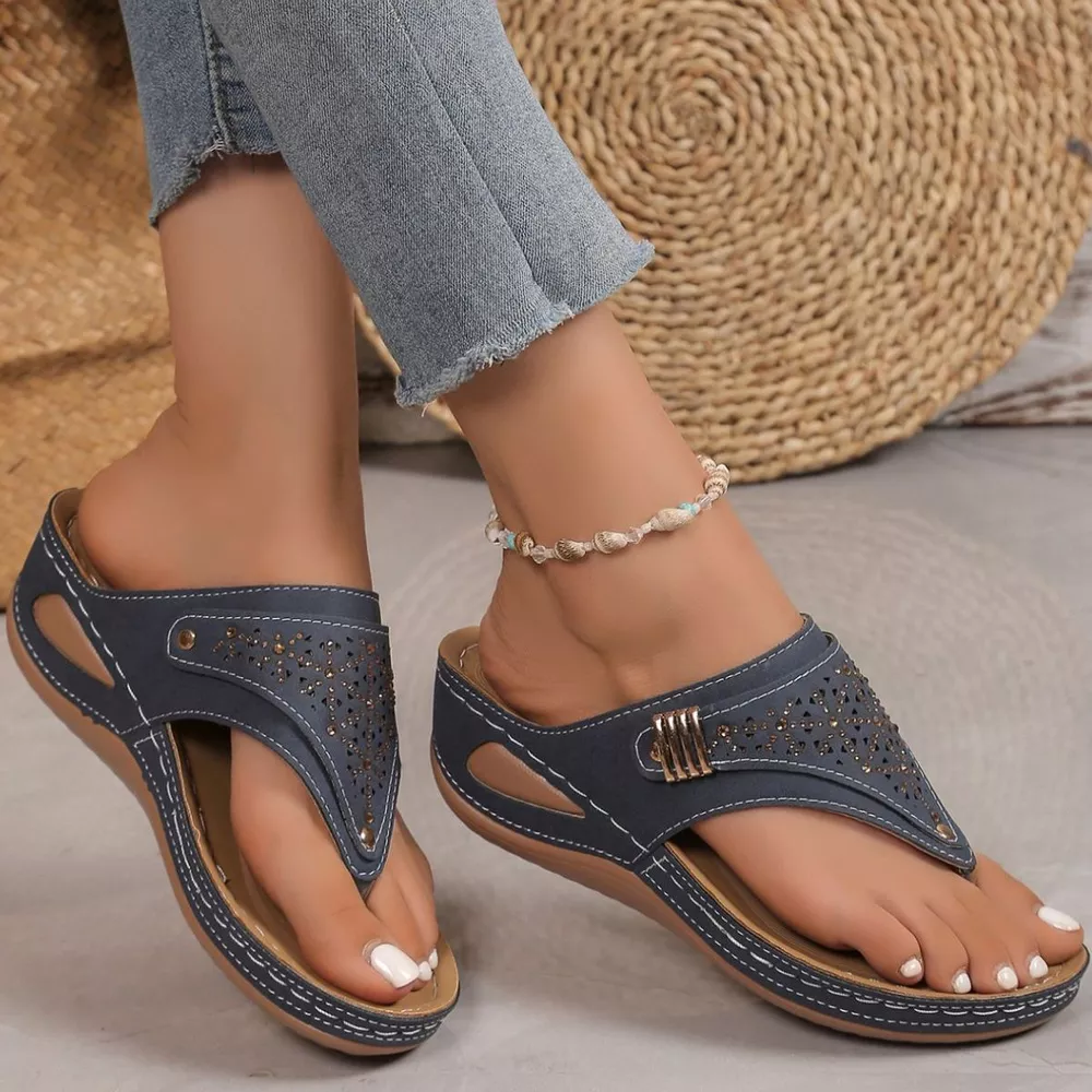 Toe Post Wedge Sandals, image 4