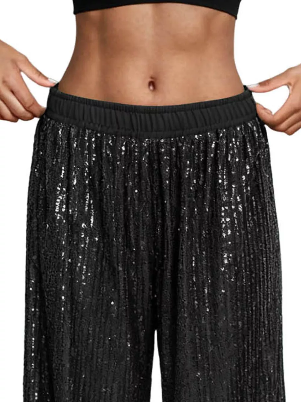 Sequin Wide-Leg Pants, image 3