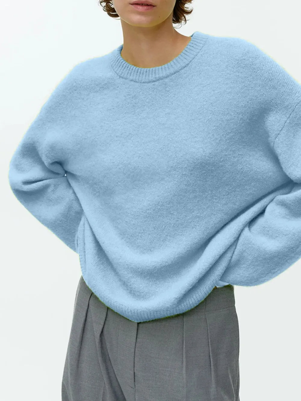 Round Neck Drop Shoulder Sweater, image 28