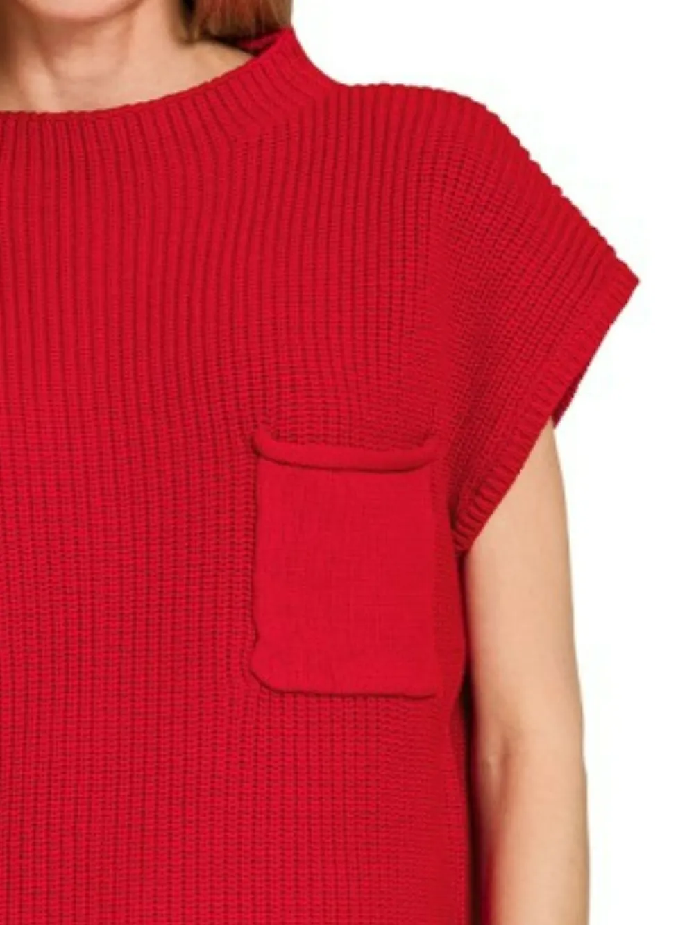 Mock Neck Short Sleeve Sweater, image 2