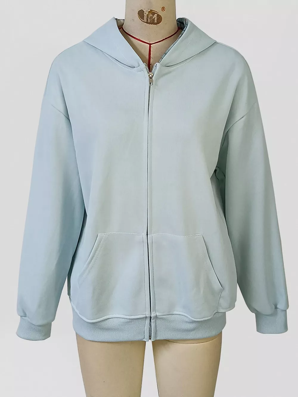 Zip-Up Plaid Lining Hoodie, image 6