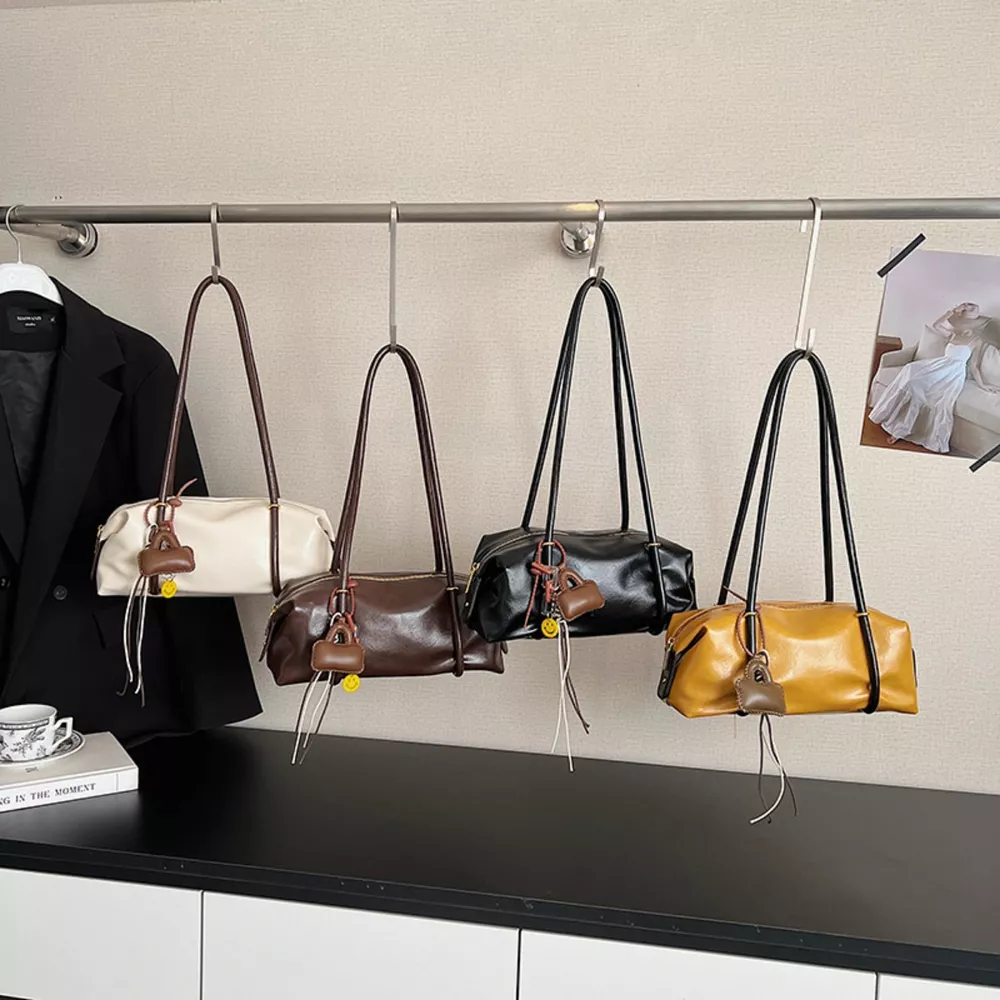 Leather Shoulder Bag with Charm, image 2