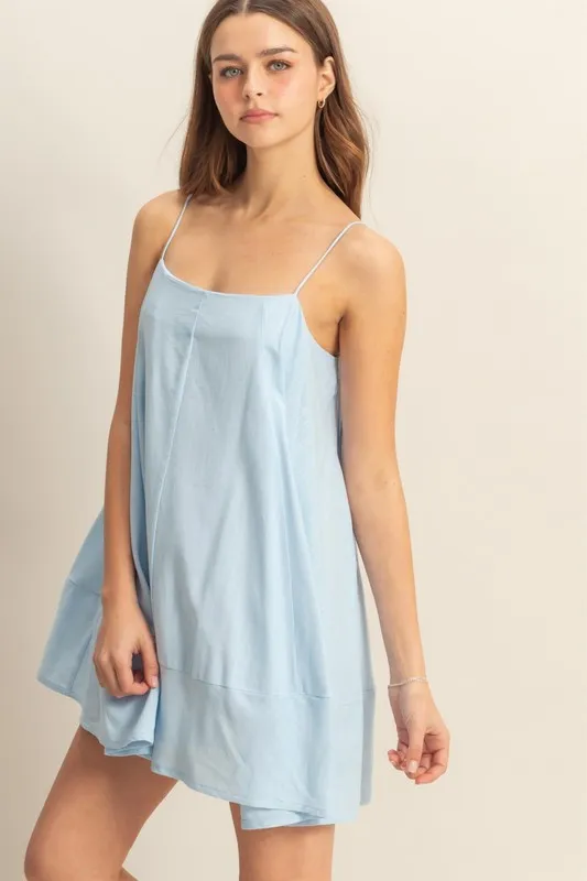 A-Line Flowy Mini Cami Dress with Pockets, image 2
