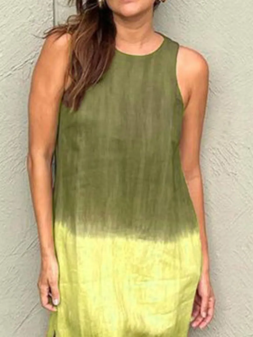 Full Size Sleeveless Gradient Tank Midi Dress Plus Size, image 3