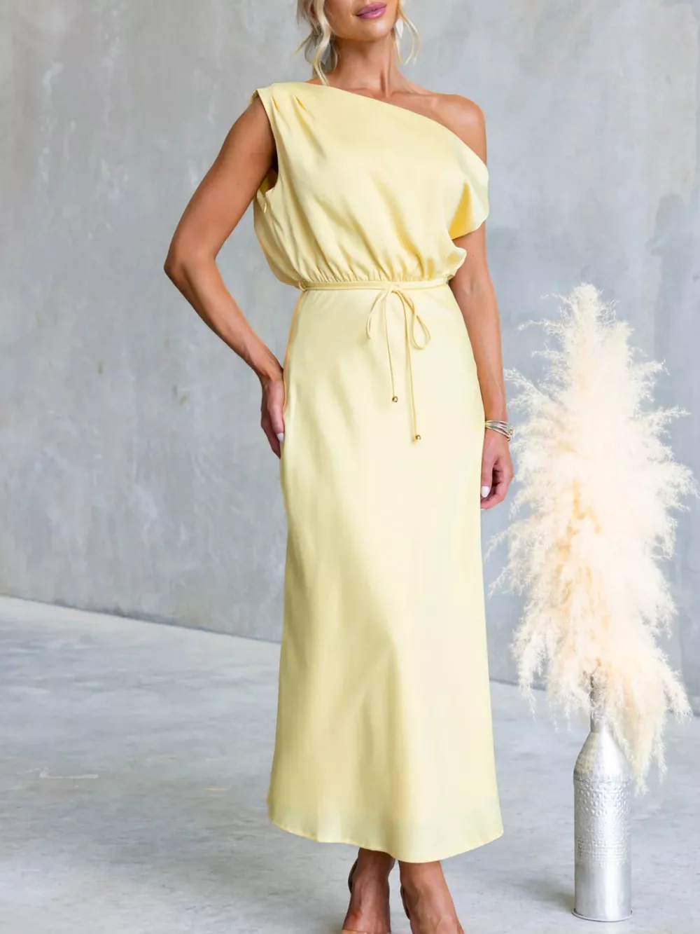 One-Shoulder Tied Midi Dress, image 23