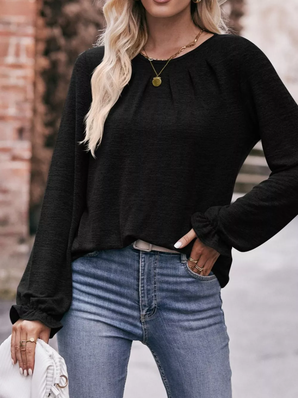 Ruffle Cuff Long Sleeve T-Shirt, image 20