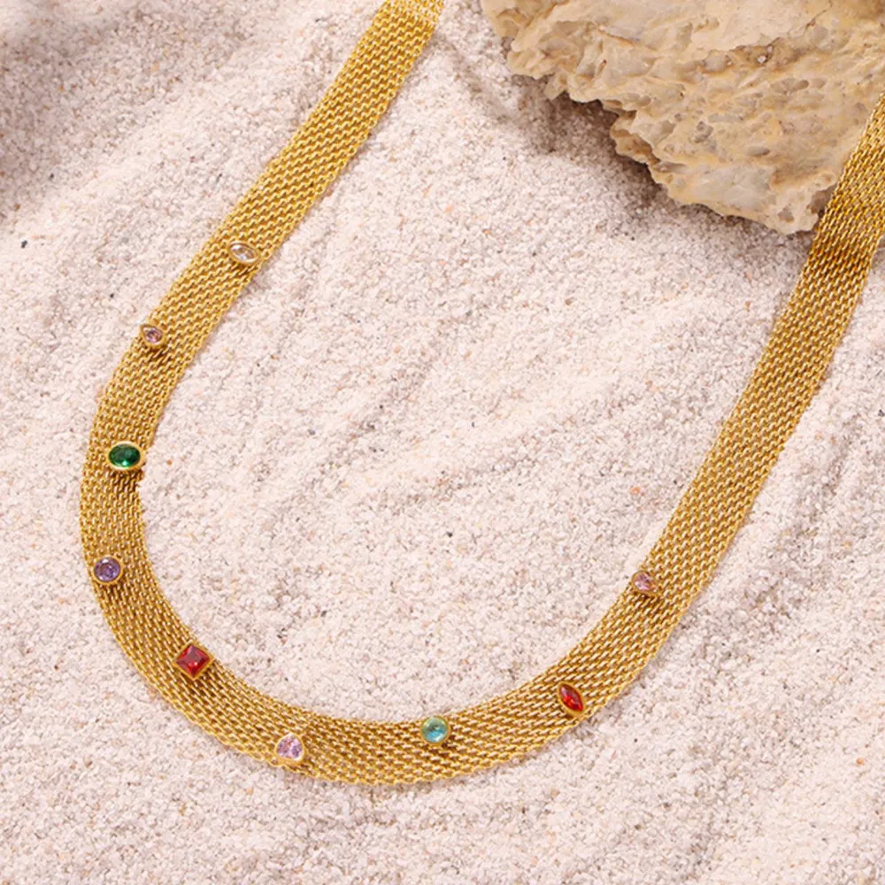 Titanium Steel Zircon Necklace, image 2