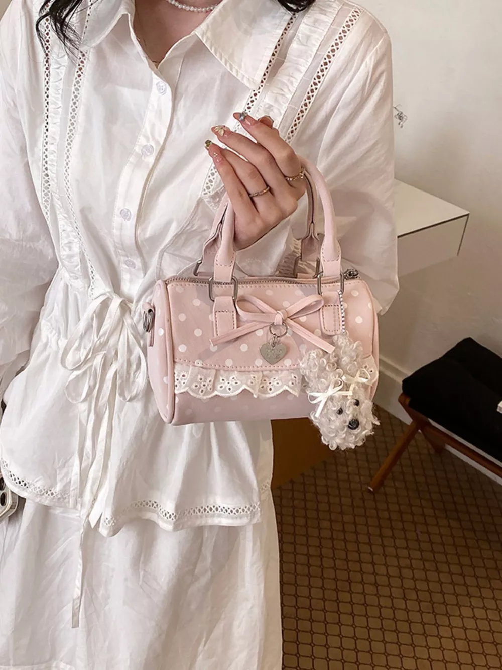 Polka Dot Bow Crossbody Bag, image 5