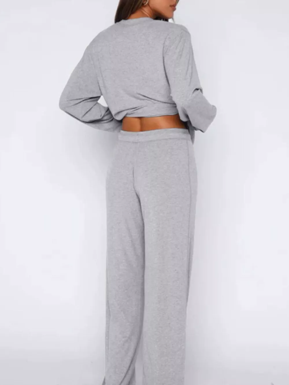 Relaxed Fit Long Sleeve Top and Pants Set, image 3