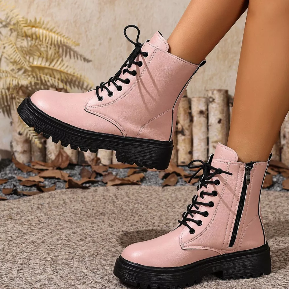 Lace-Up Ankle Combat Boots, image 10