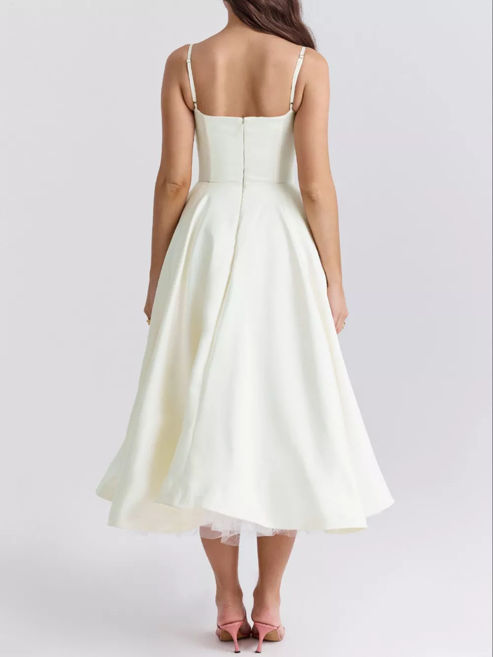 Sweetheart Neck A-Line Midi Dress, image 4