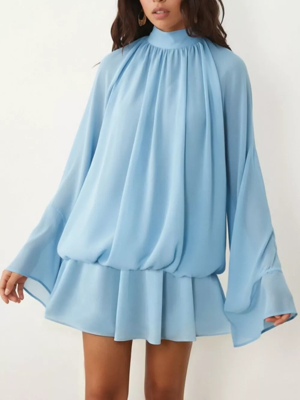 Tie Back Flare Sleeve Mini Dress, image 8