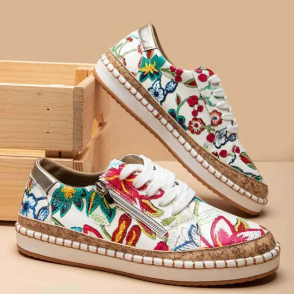 PU Leather Round Toe Flats Sneakers, image 2