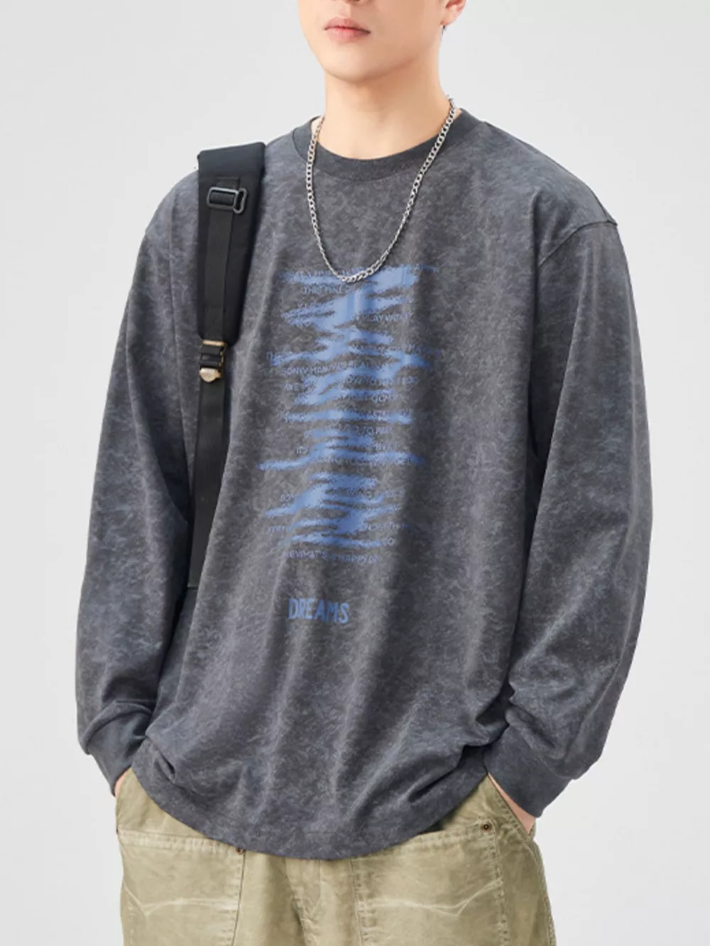 Men's Plus Size Casual Graphic Long Sleeve T-Shirt, image 8